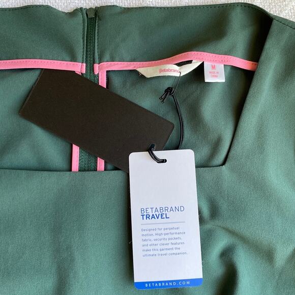 Betabrand Elixir Square Neck Fit & Flare Midi Dress Emerald Green Medium NWT - Picture 8 of 12
